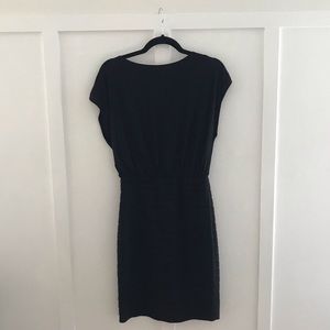 Black ruffle midi dress